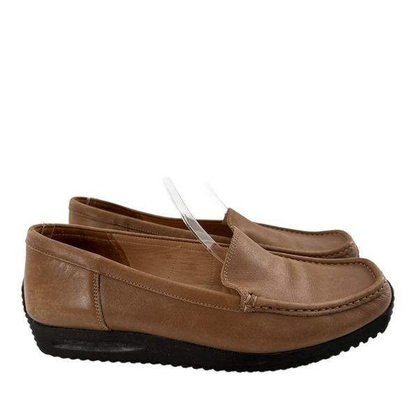 Bally Delos womens driving loafers size 38 Italian leather square toe - Picture 1 of 12